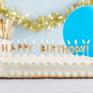 Gold Happy Birthday candles